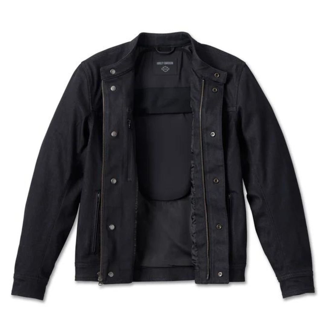 Harley Men’s Chisel Denim Trucker Riding Jacket - Image 3