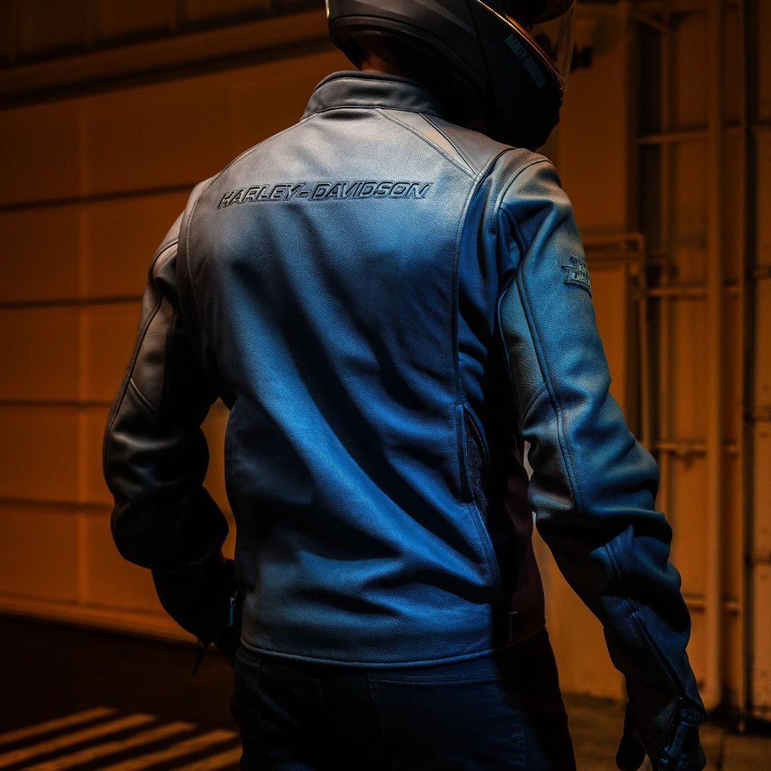 Harley Men’s Paradigm Triple Vent System 2.0 Leather Jacket 56 Black Olive - Image 13