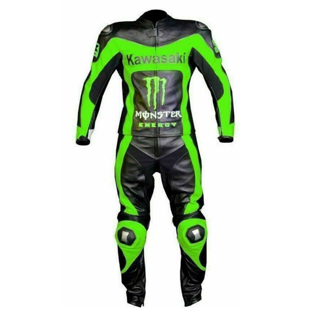 Kawasaki Custom Monster Motorcycle Leather Racing Suit - Image 2