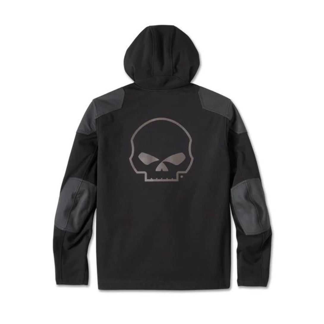 Harley Men’s Willie G Skull Graphic Deflector 2.0 Hooded Riding Fleece - Image 2