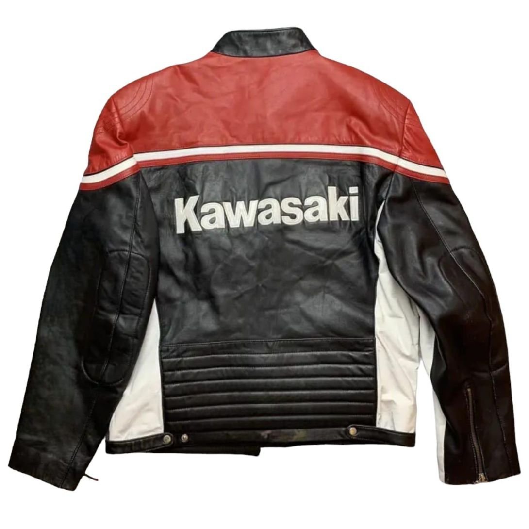 Kawasaki Motorbike Leather Jacket - Image 2