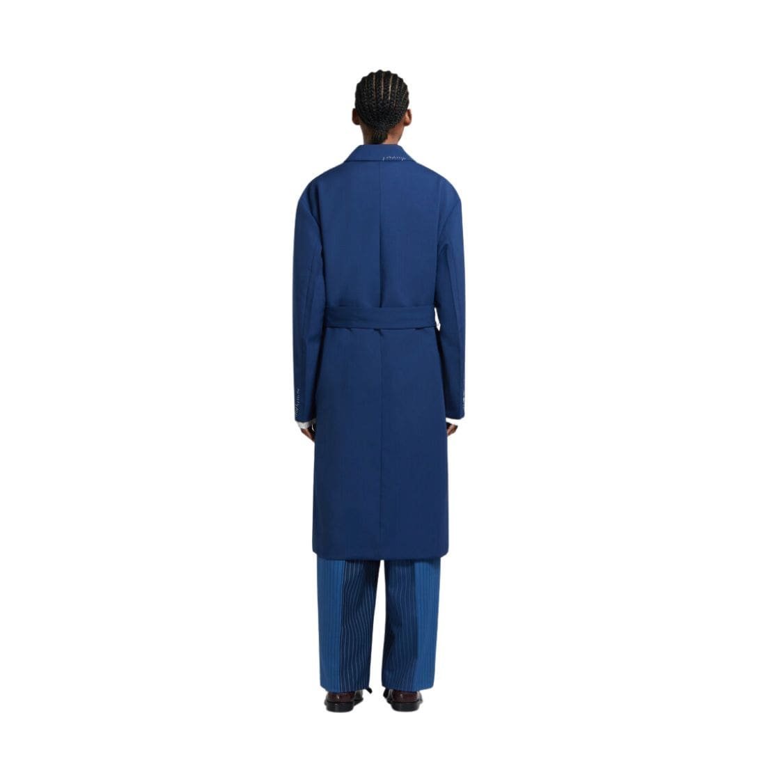 Marni Blue Tropical Wool Trench Coat - Image 3