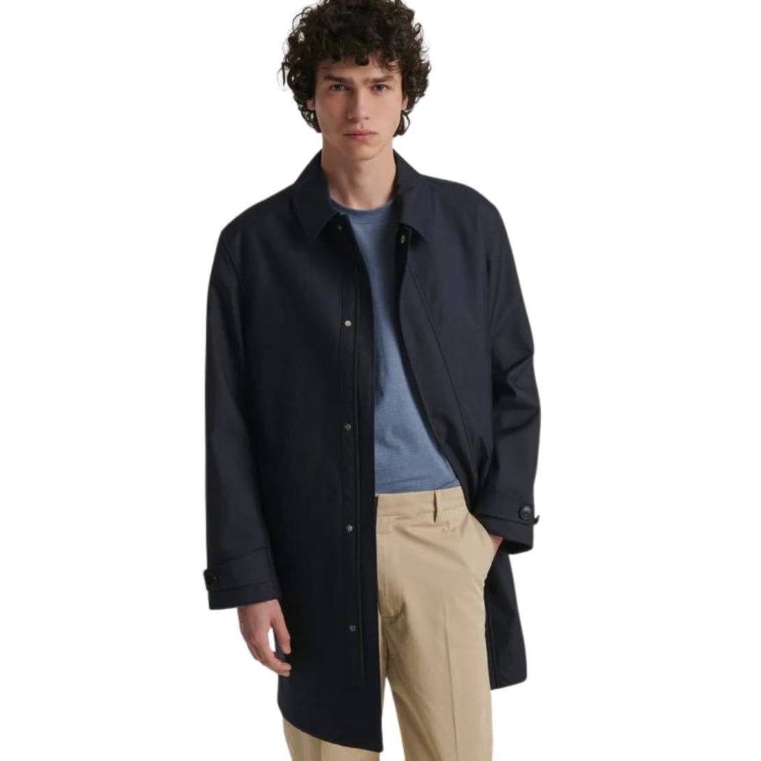 Yves Salomon 3/4 Coat In Double-Faced Cotton And Water Repellent Leather Details - Image 2