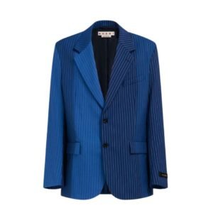 Marni Blue Degrade Pinstripe Wool Blazer