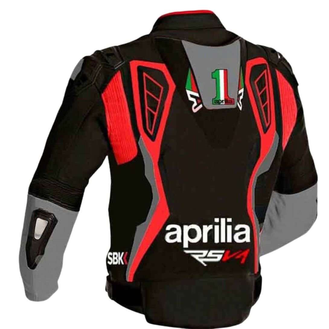 Aprilia Motorcycle Racing Leather Jacket - Image 2