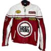 Lucky Strike Motorcycle Jacket In Red