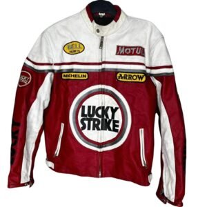 Lucky Strike Motorcycle Jacket In Red