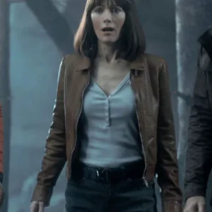 Leslie Mann The Bubble Leather Jacket