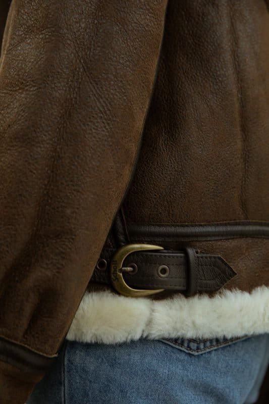 Women's Sheepskin B-3 Bomber Jacket - Image 3