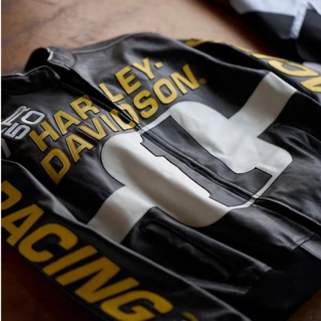 Harley Men’s Start Your Engines Leather Racing Jacket - Image 3