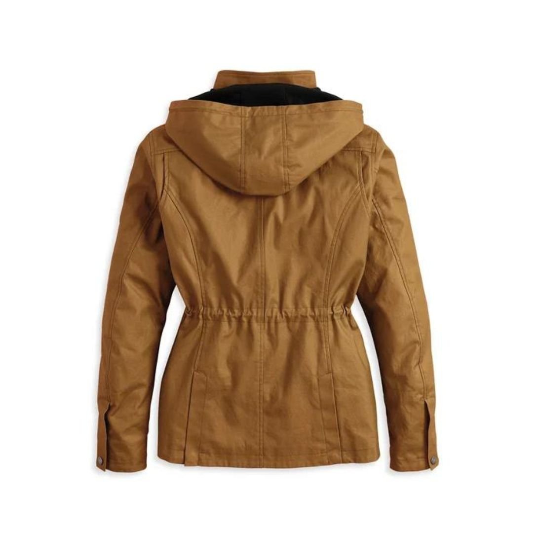 Harley Women’s Panorama Harley Davidson ADV Waxed Hooded Riding Jacket - Image 2