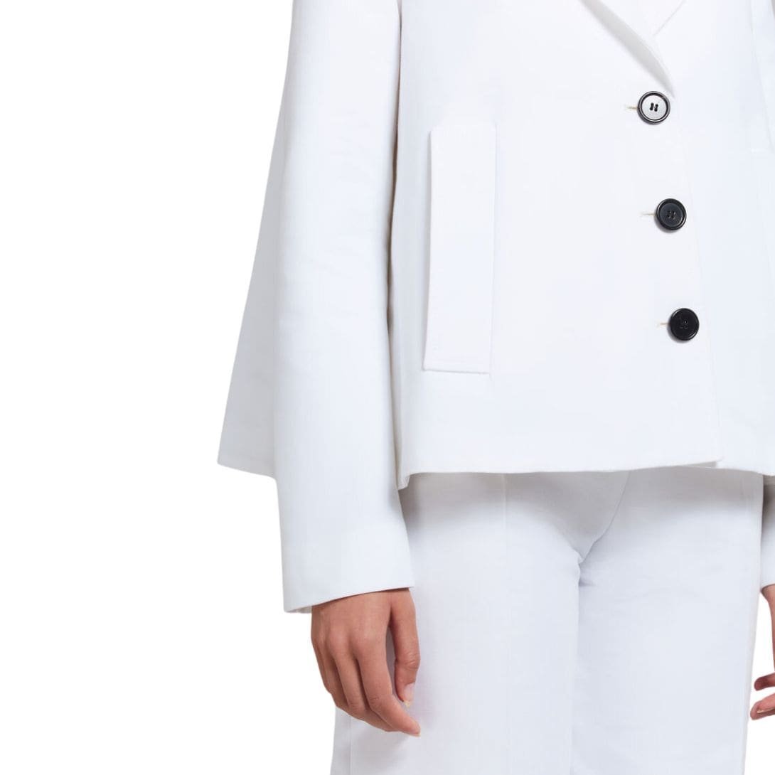 Marni White A Line Cady Jacket With Back Pleat - Image 6