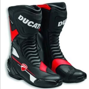 Ducati Motorcycle Leather Boots Black Red