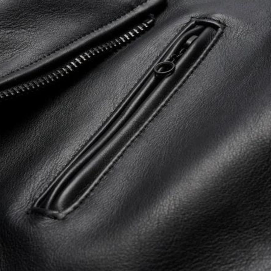 Harley Men’s Leather Classic Moto Jacket - Image 4