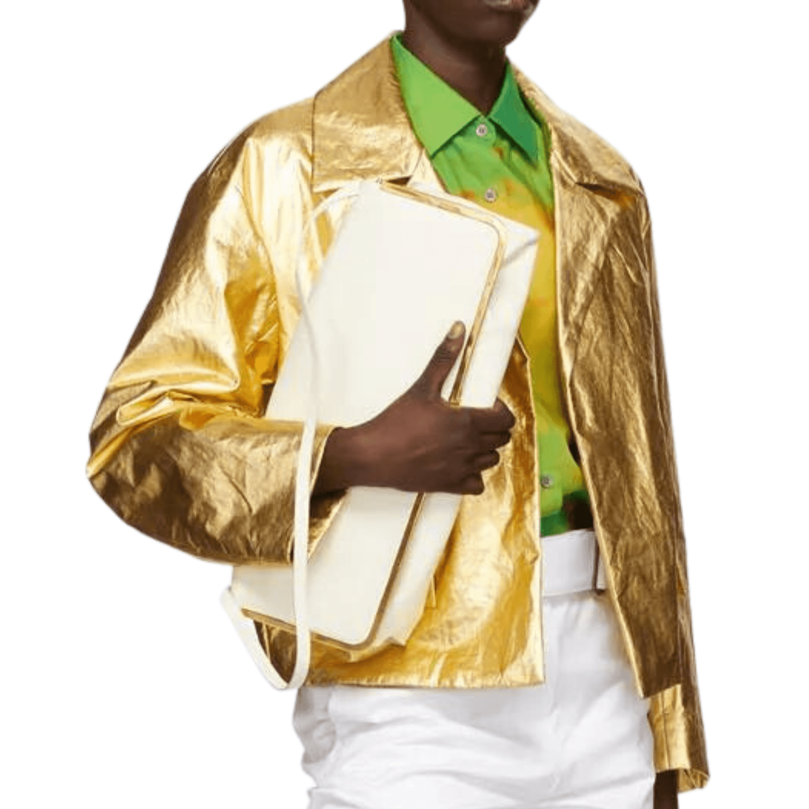 Gold Leather Jacket Men - Image 2