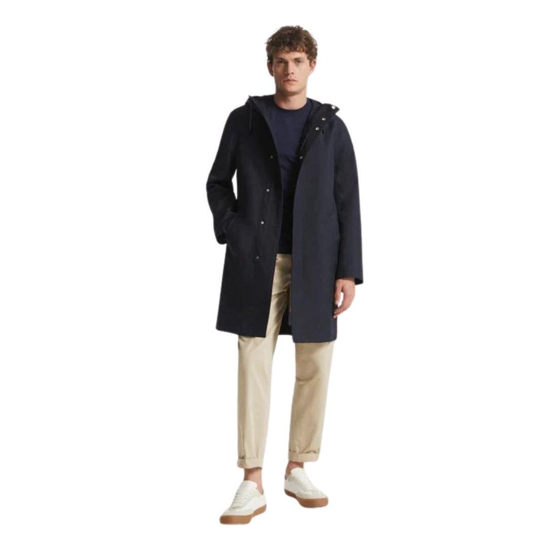 Yves Salomon Hooded Coat In Double-Sided Fabric With Leather Details - Image 3