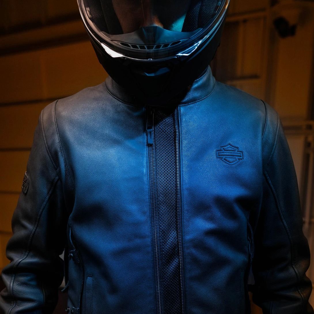 Harley Men’s Paradigm Triple Vent System 2.0 Leather Jacket 56 Black Olive - Image 11