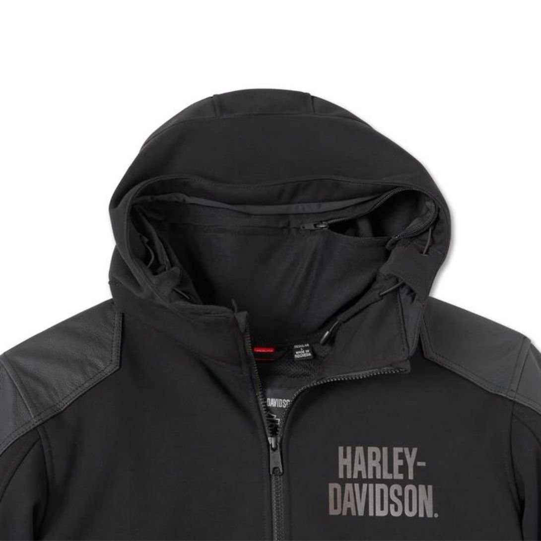 Harley Men’s Willie G Skull Graphic Deflector 2.0 Hooded Riding Fleece - Image 3
