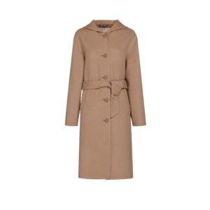 Marni Beige Wool Coat With Waist Belt