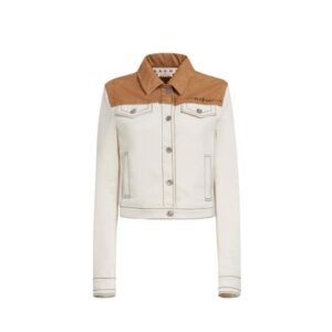 Marni Ecru Organic Denim Trucker Jacket With Contrast Yoke
