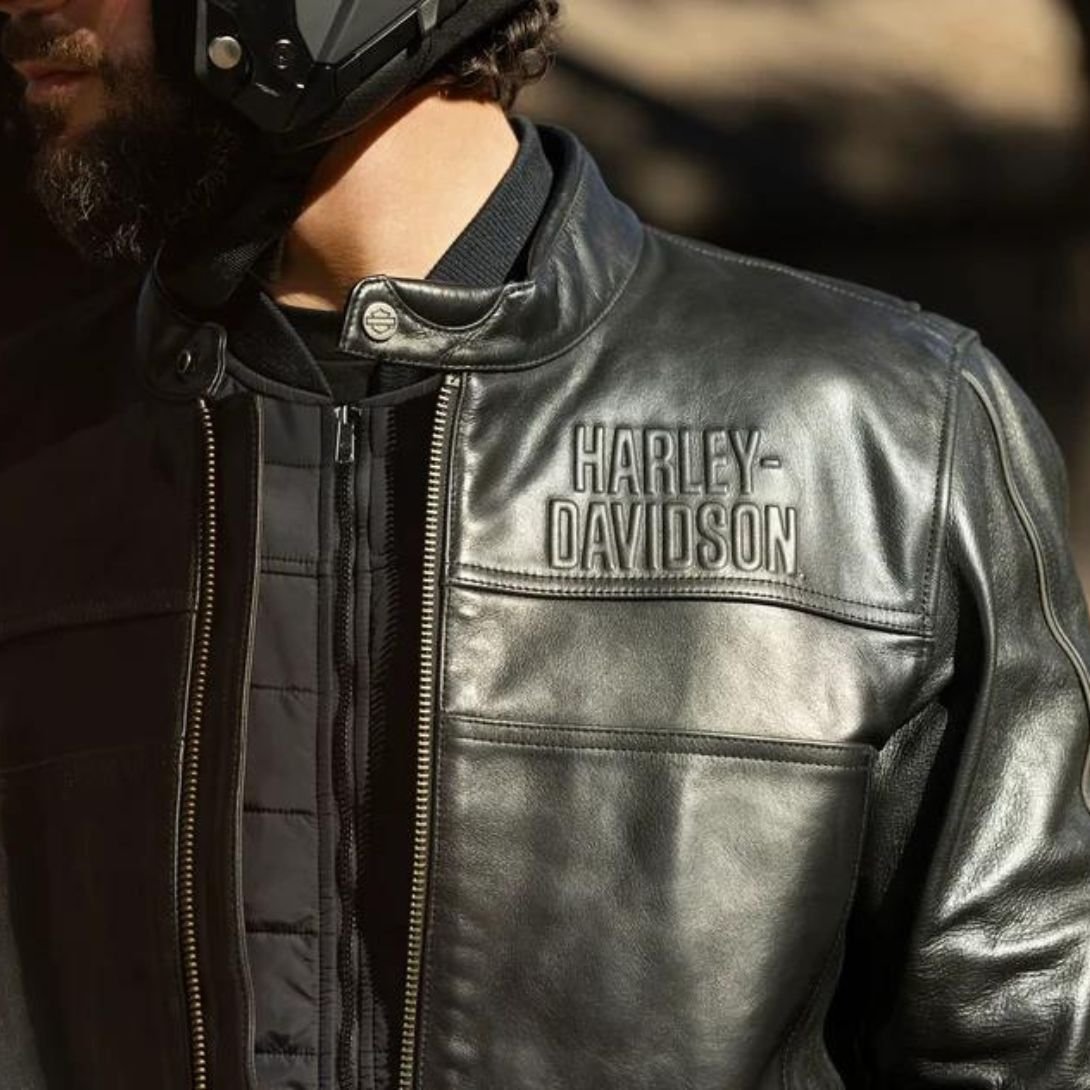 Harley Men’s HD Flex Layering System Cafe Racer Leather Jacket Outer Layer - Image 5