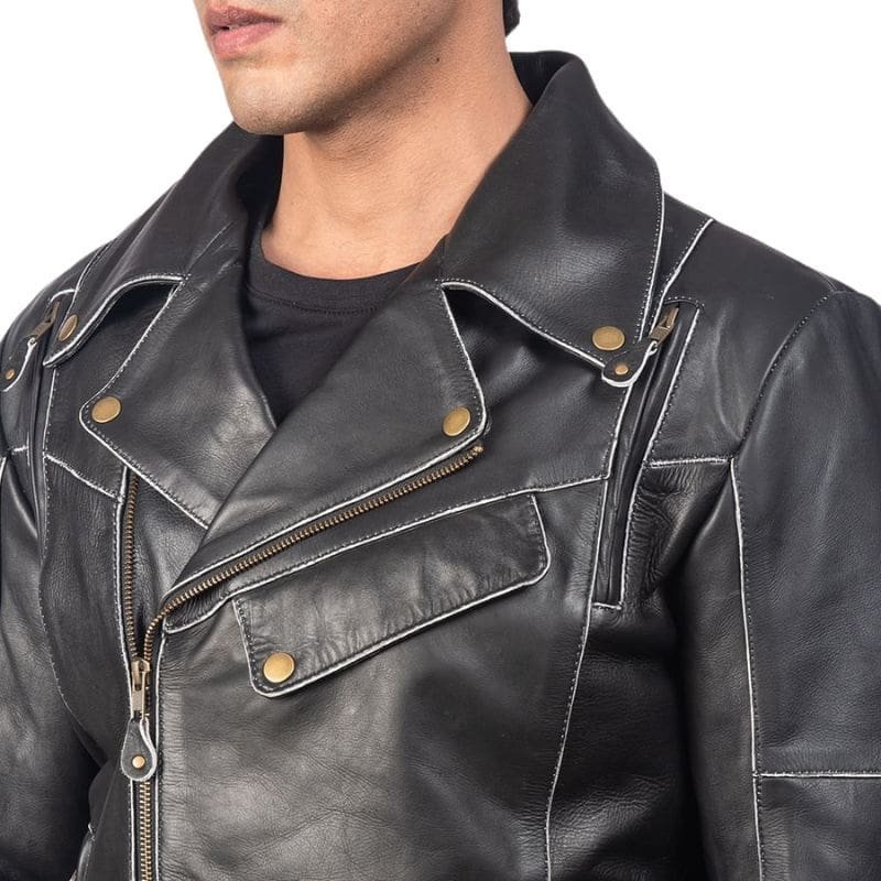 Vincent Leather Biker Jacket - Image 5