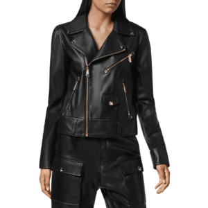 Philipp Plein Leather Biker Studs Jacket