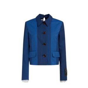Marni Blue Degrade Pinstripe Wool Jacket