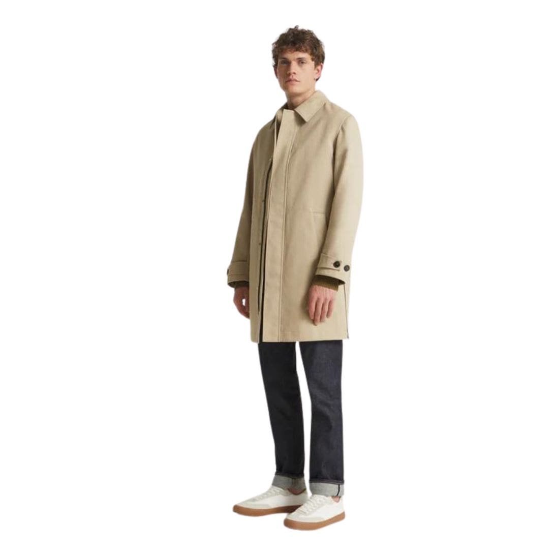 Yves Salomon 3/4 Coat In Double-Faced Cotton And Water Repellent Leather Details - Image 5