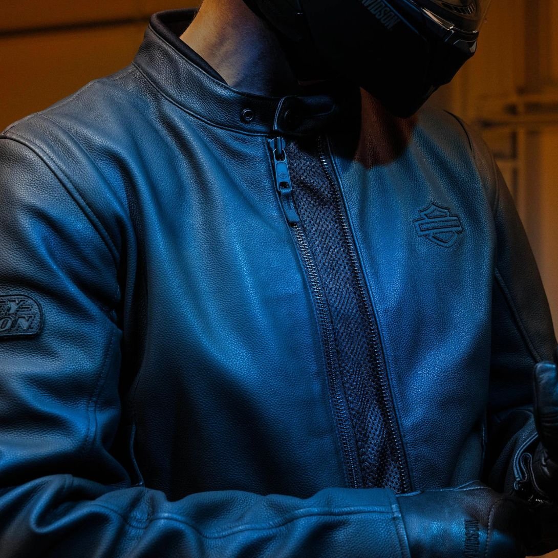 Harley Men’s Paradigm Triple Vent System 2.0 Leather Jacket 56 Black Olive - Image 10