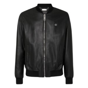 Philipp Plein Leather Bomber Billy Jacket