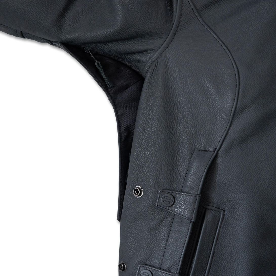 Harley Women’s Paradigm Triple Vent System 2.0 Leather Riding Jacket Black Beauty - Image 6