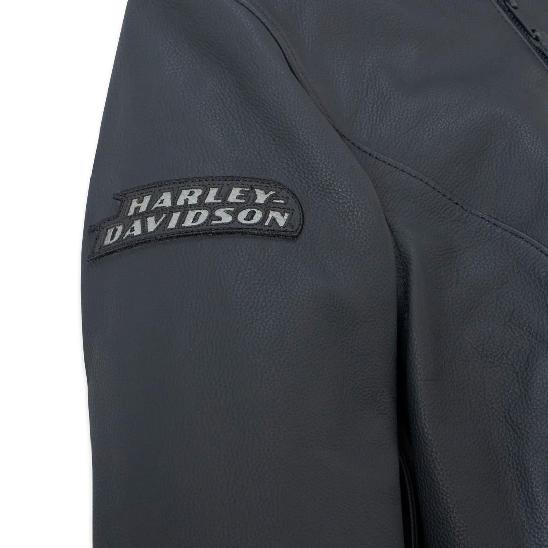 Harley Women’s Paradigm Triple Vent System 2.0 Leather Riding Jacket Black Beauty - Image 5