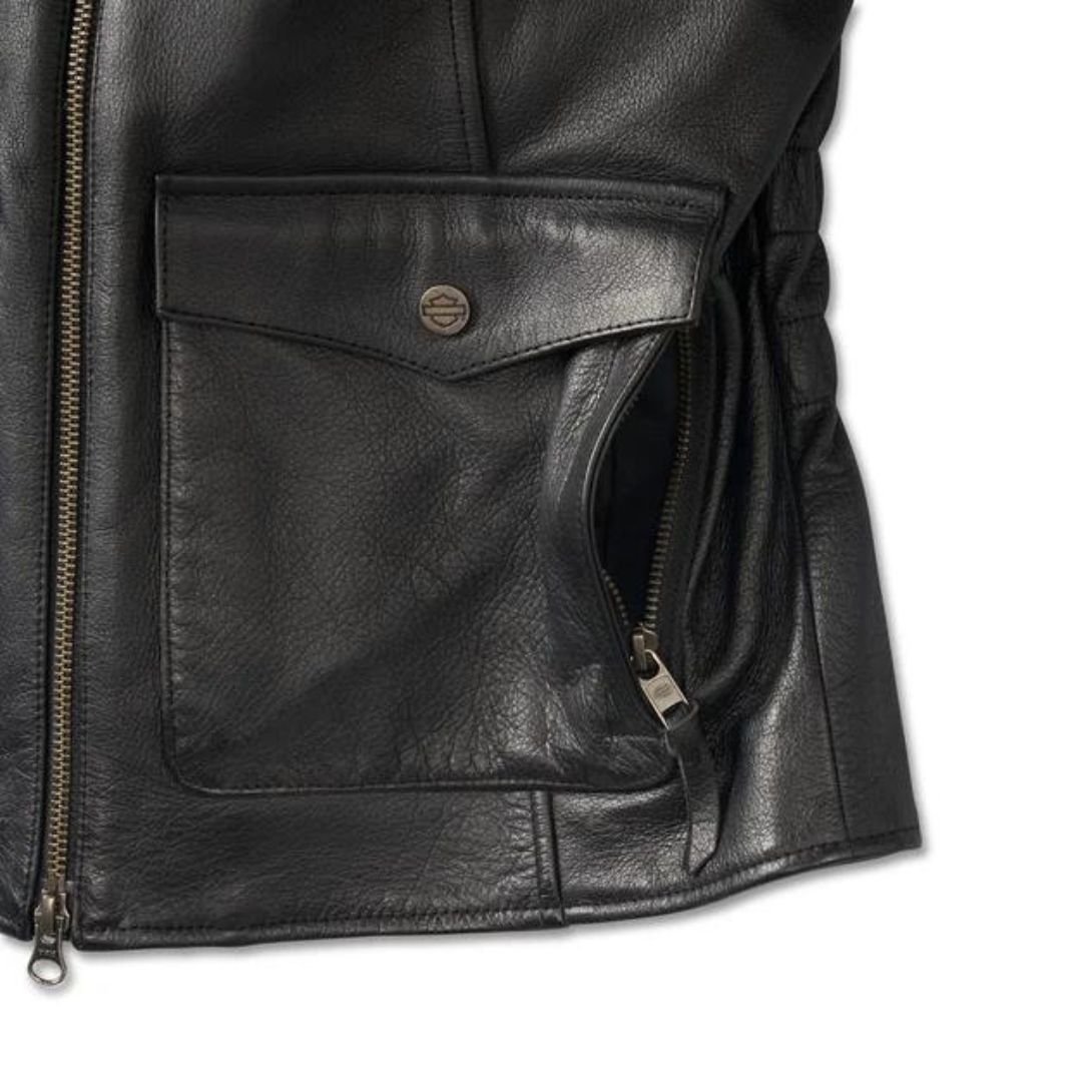 Harley Women’s HD Flex Layering System Captain’s Leather Riding Jacket Outer Layer - Image 7