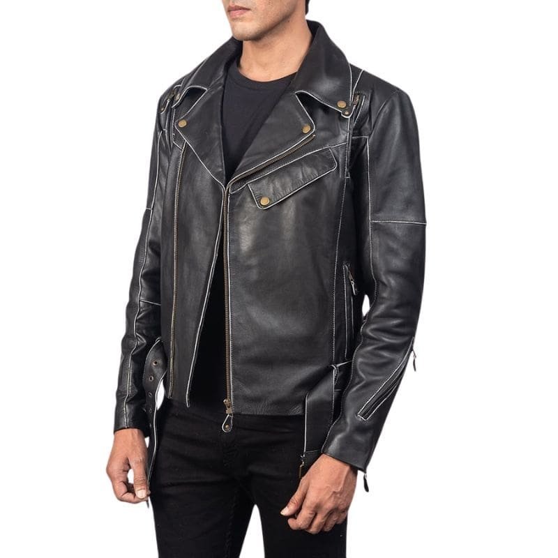 Vincent Leather Biker Jacket - Image 4