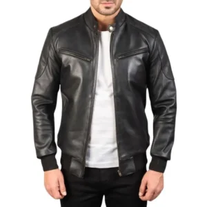 Sven Leather Bomber Jacket