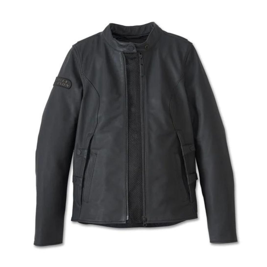 Harley Women’s Paradigm Triple Vent System 2.0 Leather Riding Jacket Black Beauty - Image 4