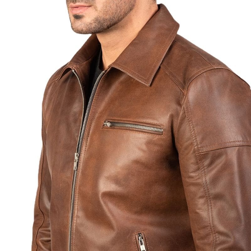 Lavendard Leather Biker Jacket - Image 9