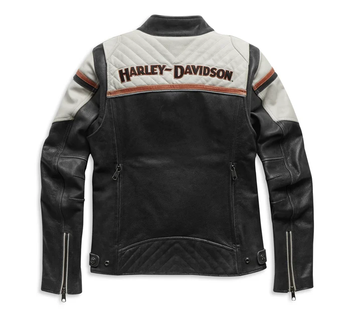 Women's H-D Triple Vent Miss Enthusiast II Leather Riding Jacket - Image 3