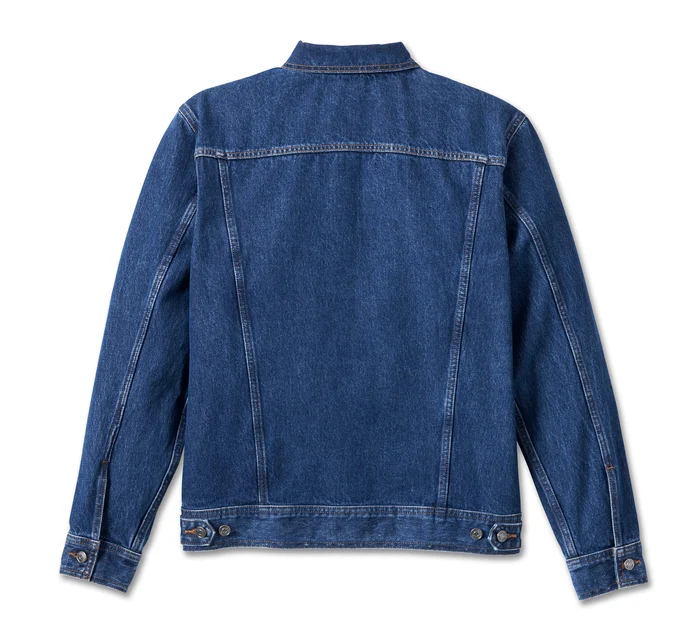 Men's Harley-Davidson Denim Jacket - Medium Wash Denim - Image 2