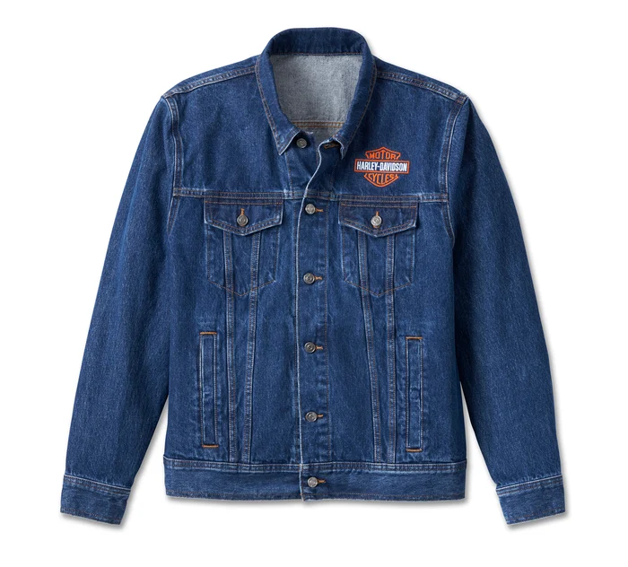 Men's Harley-Davidson Denim Jacket - Medium Wash Denim