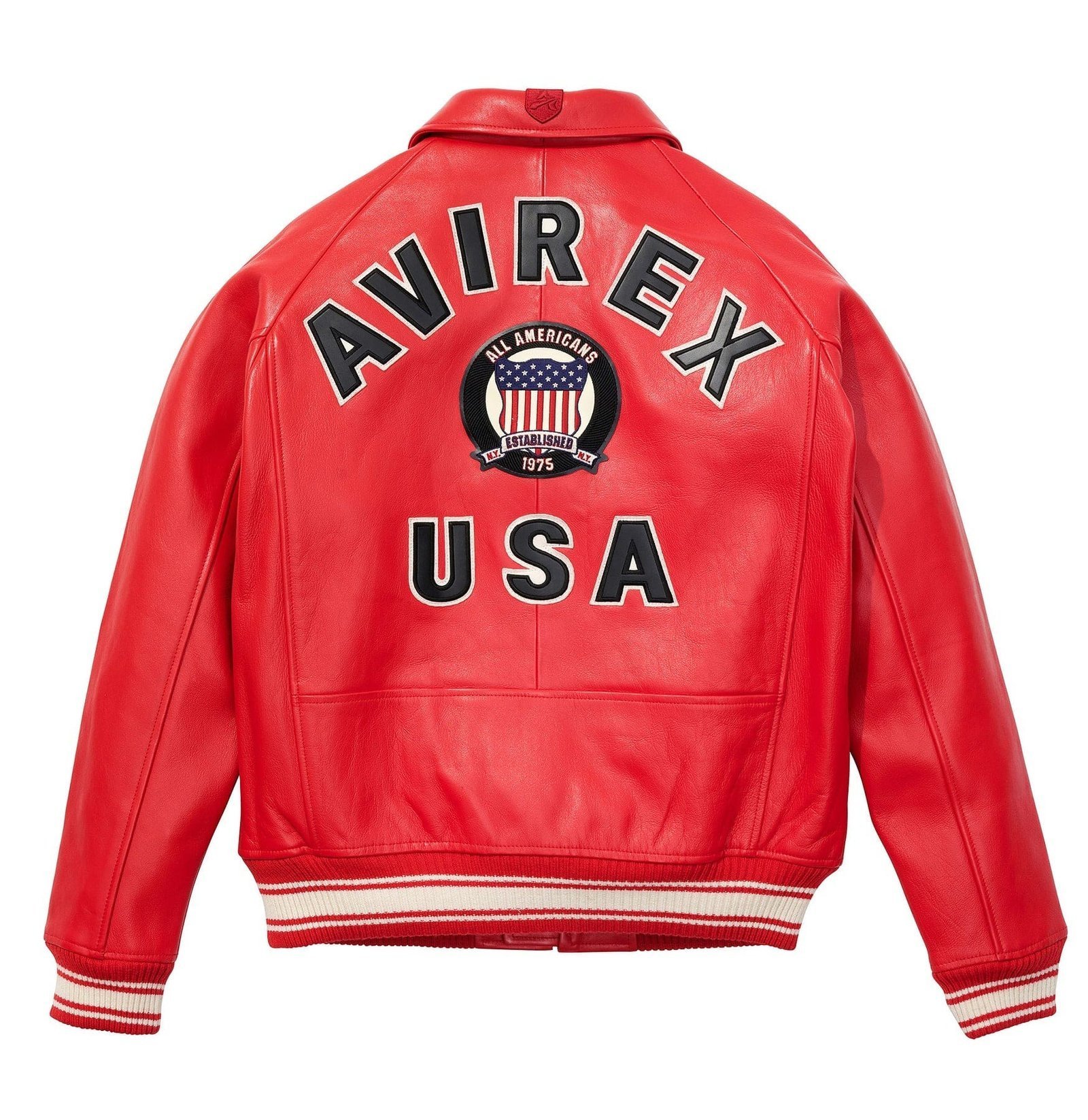 Avirex Leather Jacket Salvage Red - Image 2