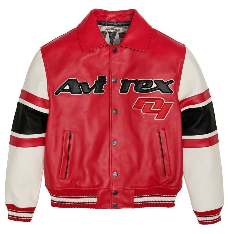 Avirex Legend Leather Jacket Red
