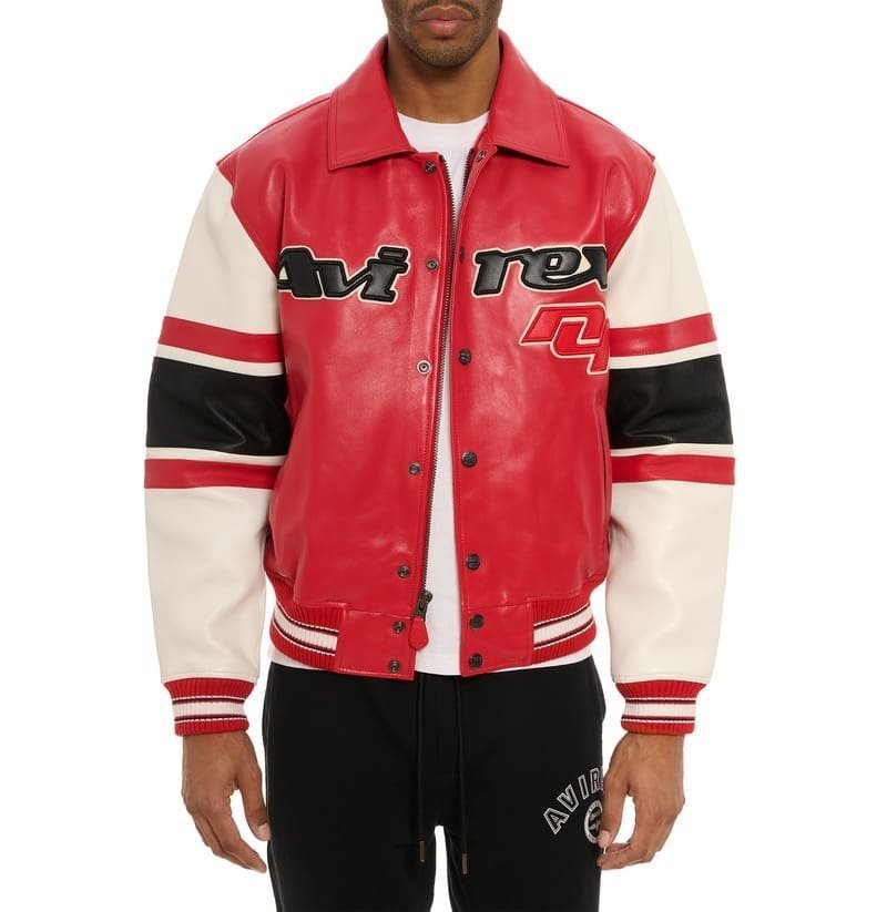 Avirex Legend Leather Jacket Red - Image 3