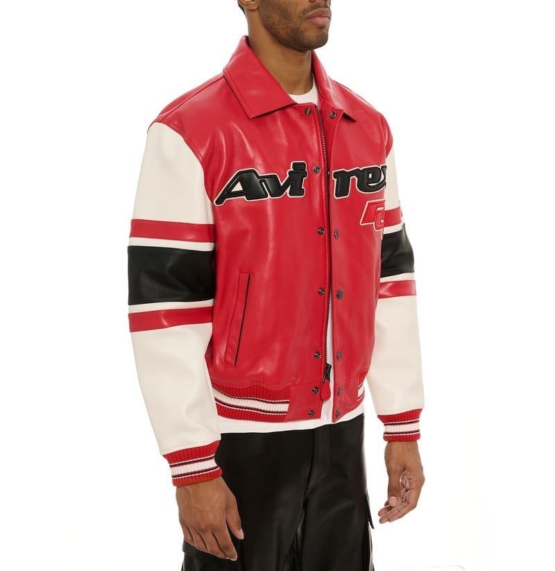 Avirex Legend Leather Jacket Red - Image 5
