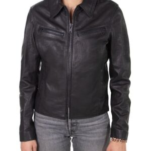 Lambskin Clean Collared Jacket