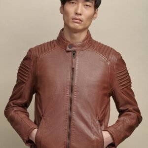 Zip Up Genuine Leather Jacket