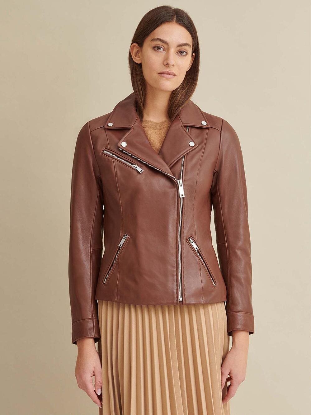Leather Jacket with Metallic Details - Image 7