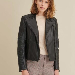 Quilted Leather Moto Poppy Juno