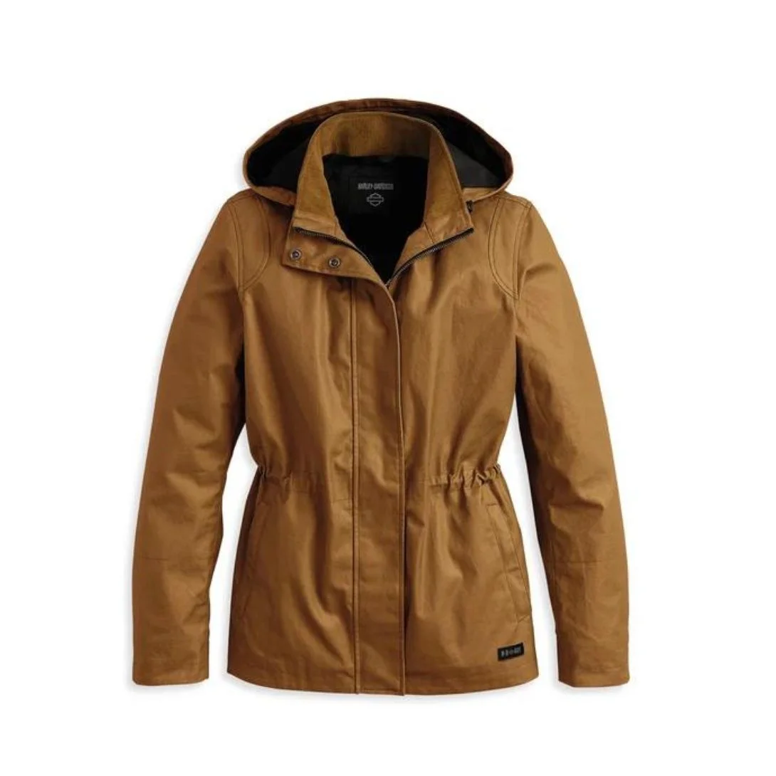 Harley Women’s Panorama Harley Davidson ADV Waxed Hooded Riding Jacket